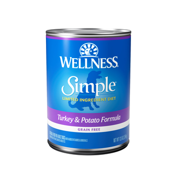 Wellness Simple Natural Grain Free Limited Ingredient Turkey & Potato Recipe Wet Dog Food - 12.5 oz Cans - Case of 12-product-tile