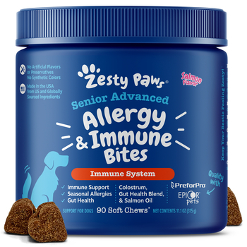 Zesty Paws Senior Advanced Allergy & Immune Bites Salmon Flavored Soft Chew Supplement for Dogs - 90 count-product-tile
