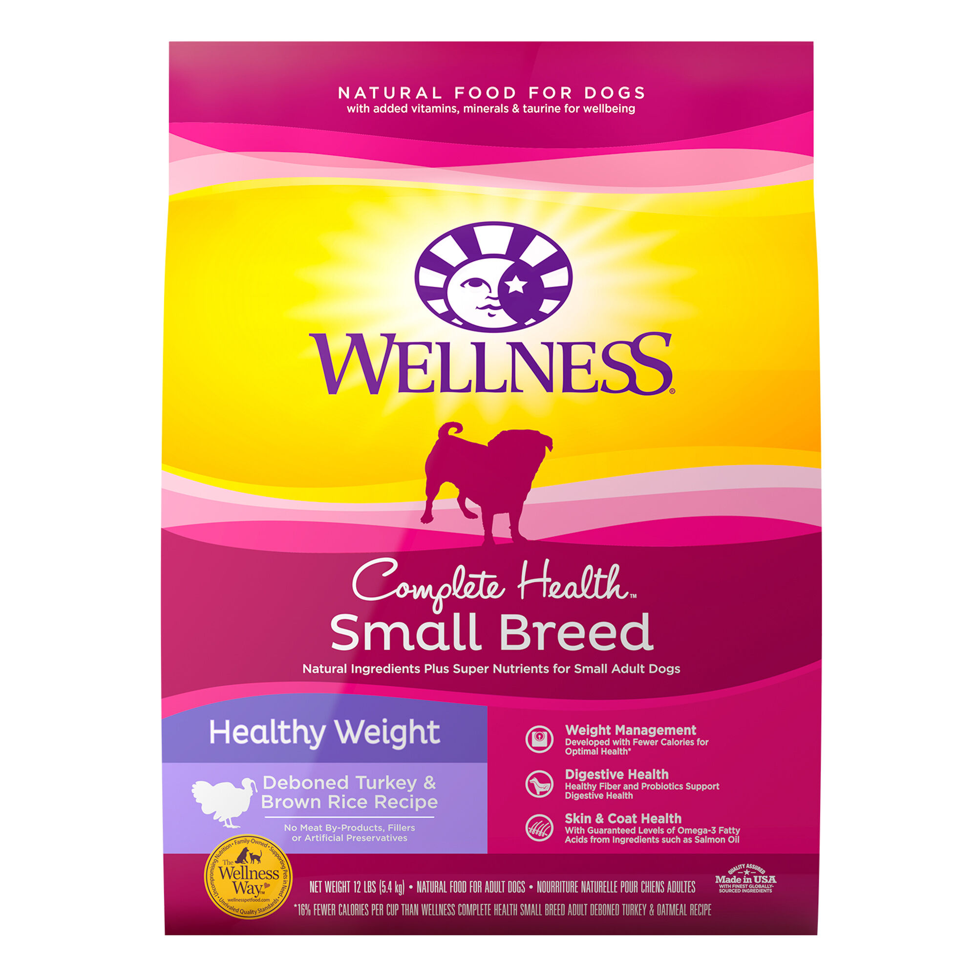 Wellness Complete Health Small Breed Healthy Weight Turkey & Brown Rice Recipe Dry Dog Food 12 lb Bag product detail number 1.0