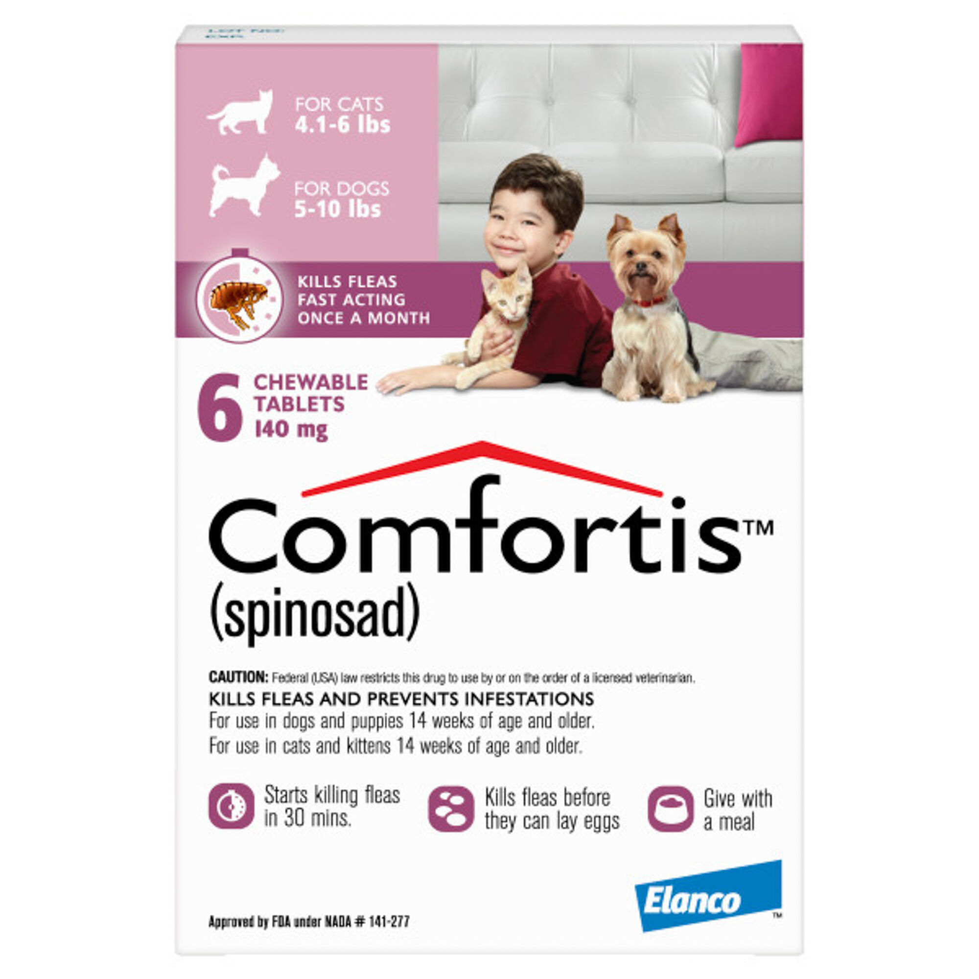 Comfortis 6pk Dogs 5-10 lbs or Cats 4.1-6 lbs product detail number 1.0