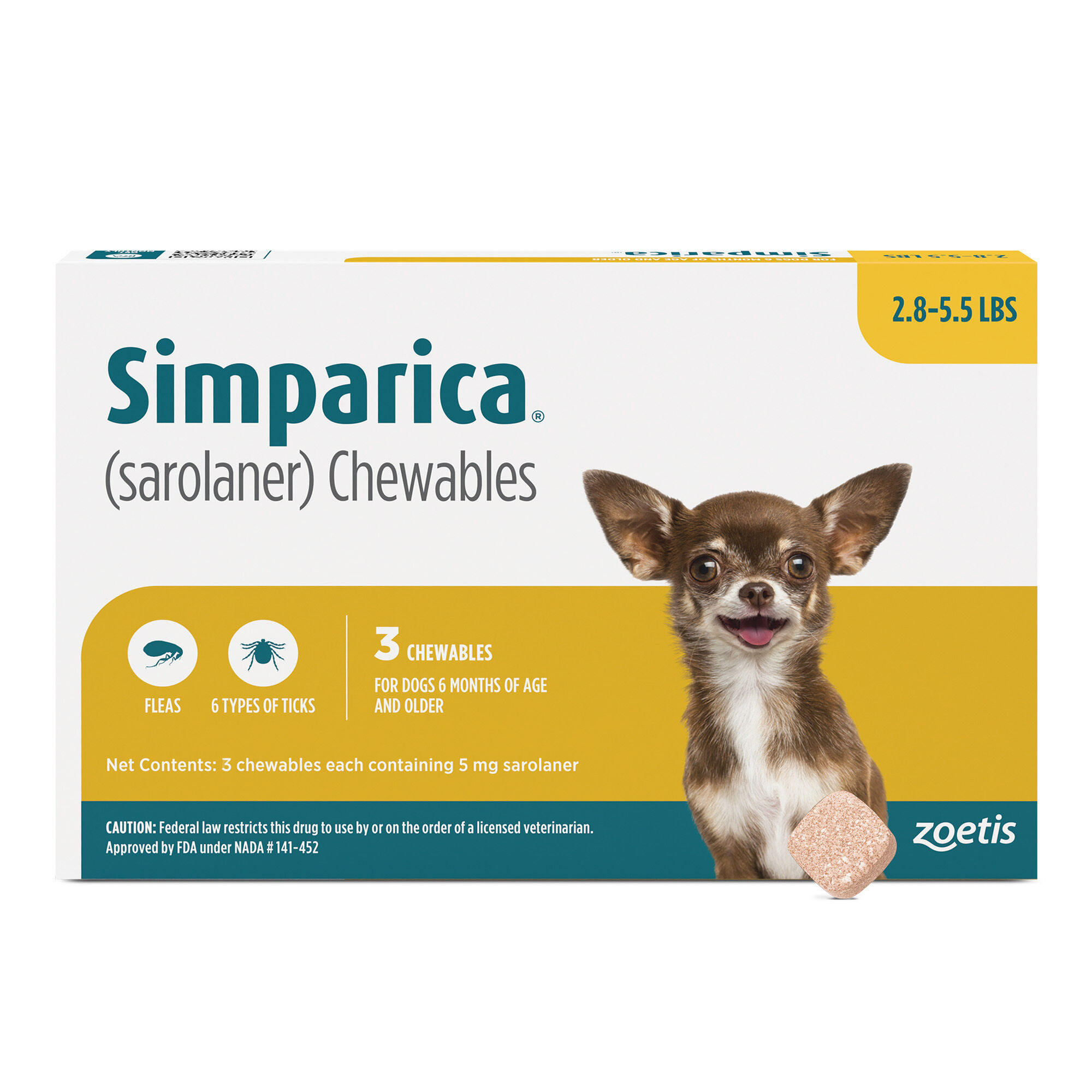 Simparica 3pk 2.8-5.5 lbs product detail number 1.0