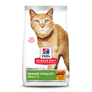 Hill's Science Diet Adult 7+ Senior Vitality Chicken Recipe Dry Cat Food - 6 lb Bag-product-tile