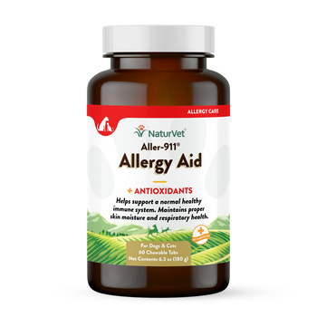 NaturVet Aller-911 Skin & Coat Allergy Aid Formula Plus Antioxidants Supplement for Dogs and Cats Chewable Tablets 60 ct-product-tile