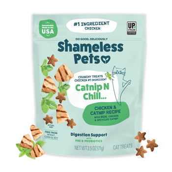 Shameless Pets Catnip N Chill Chicken Recipe Crunchy Cat Treats - 2.5 oz Bag-product-tile