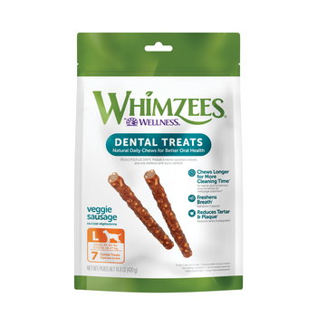 Whimzees by Wellness Veggie Sausage Natural Grain Free Dental Chews for Dogs-product-tile