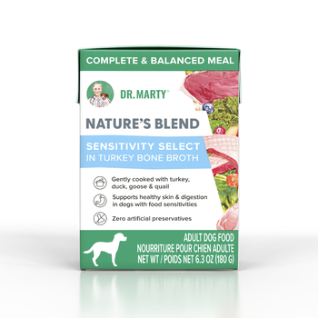 Dr. Marty Nature’s Blend Sensitivity Select in Turkey Bone Broth Adult Wet Dog Food - 6.3 oz Box - Case of 12-product-tile