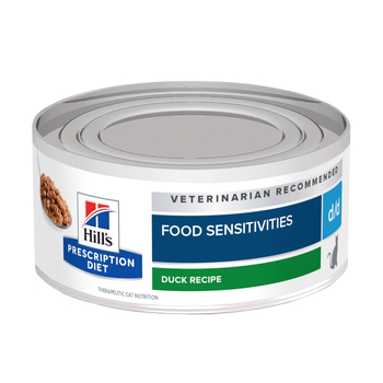 Hill's Prescription Diet d/d Food Sensitivities Duck Recipe Wet Cat Food - 5.5 oz Cans -  Case of 24-product-tile