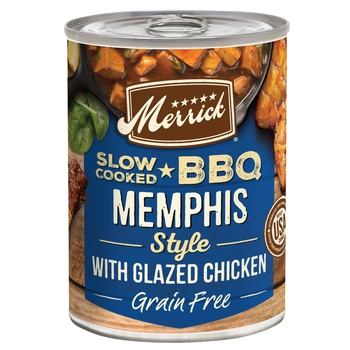 Merrick Grain Free Slow Cooked BBQ Memphis Style Chicken Canned Dog Food 12.7-oz, Case of 12-product-tile