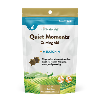 NaturVet Quiet Moments Calming Aid Plus Melatonin Supplement Soft Chews for Cats - 50 ct Soft Chews-product-tile