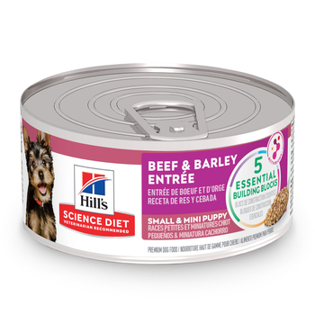 Hill's Science Diet Puppy Small & Mini Breed Beef & Barley Entree Wet Dog Food - 5.8 oz Cans - Case of 24-product-tile