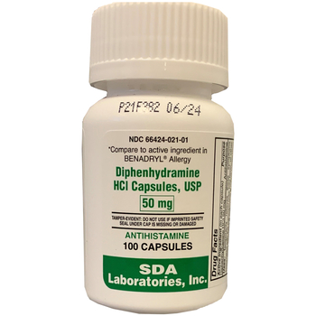 Diphenhydramine (Generic Benadryl) 50 mg Capsules 100 ct-product-tile