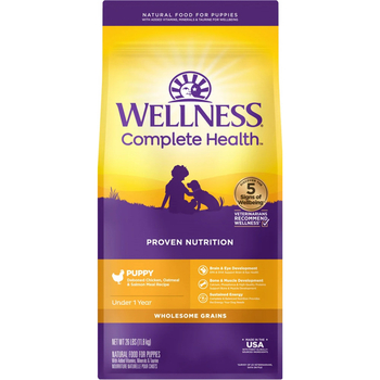 Wellness Complete Health Puppy Deboned Chicken, Oatmeal & Salmon Meal Recipe Dry Dog Food 26 lb Bag-product-tile