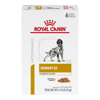 Royal Canin Veterinary Diet Canine Urinary SO Moderate Calorie Thin Slices in Gravy Wet Dog Food - 12.5 oz Cans - Pack of 6-product-tile