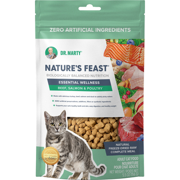 Dr. Marty Nature's Feast Essential Wellness Turkey, Beef, & Salmon Premium Freeze-Dried Raw Cat Food 5.5 oz Bag-product-tile