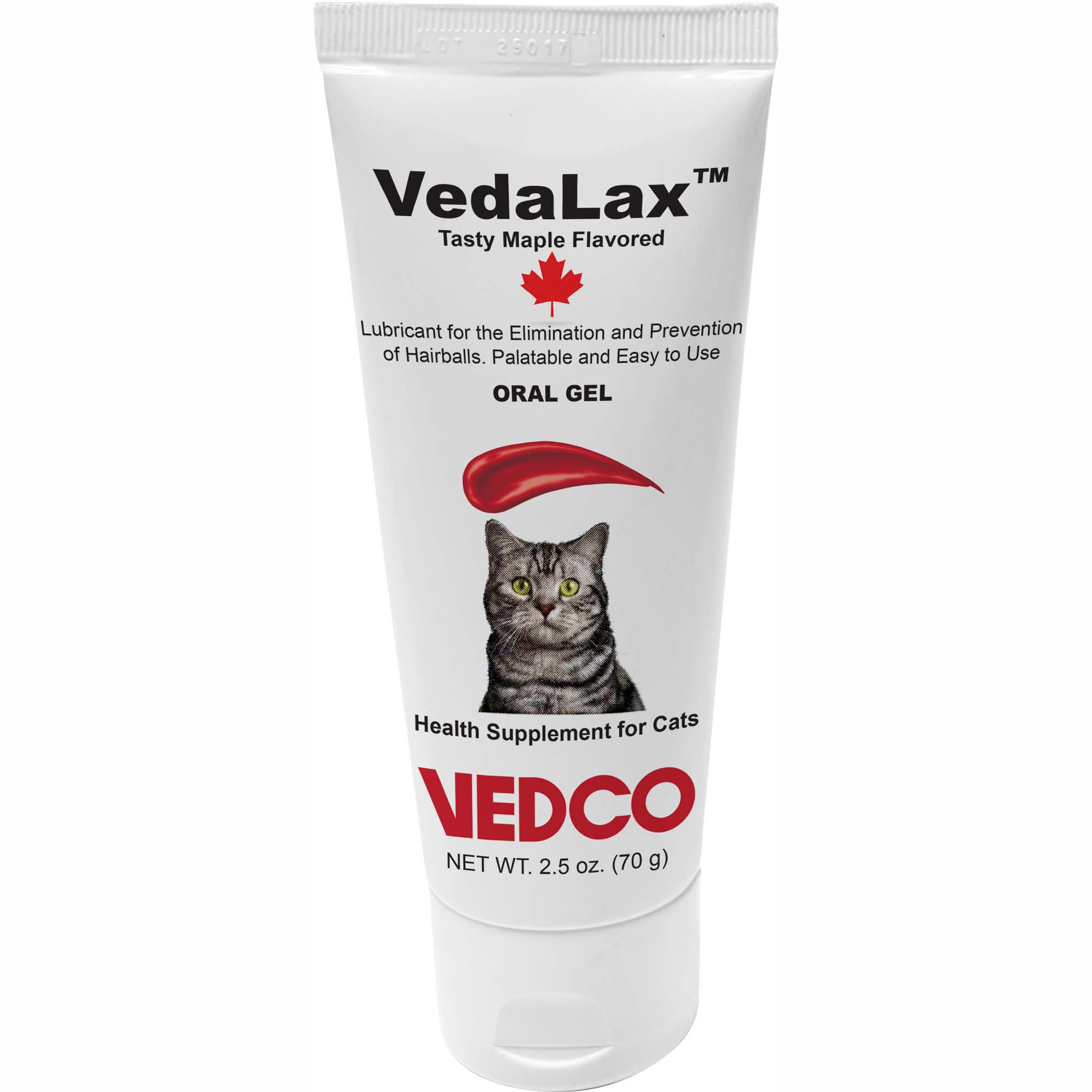 VedaLax Oral Gel for Hairballs Health Supplement for Cats - 2.5 oz - Maple product detail number 1.0