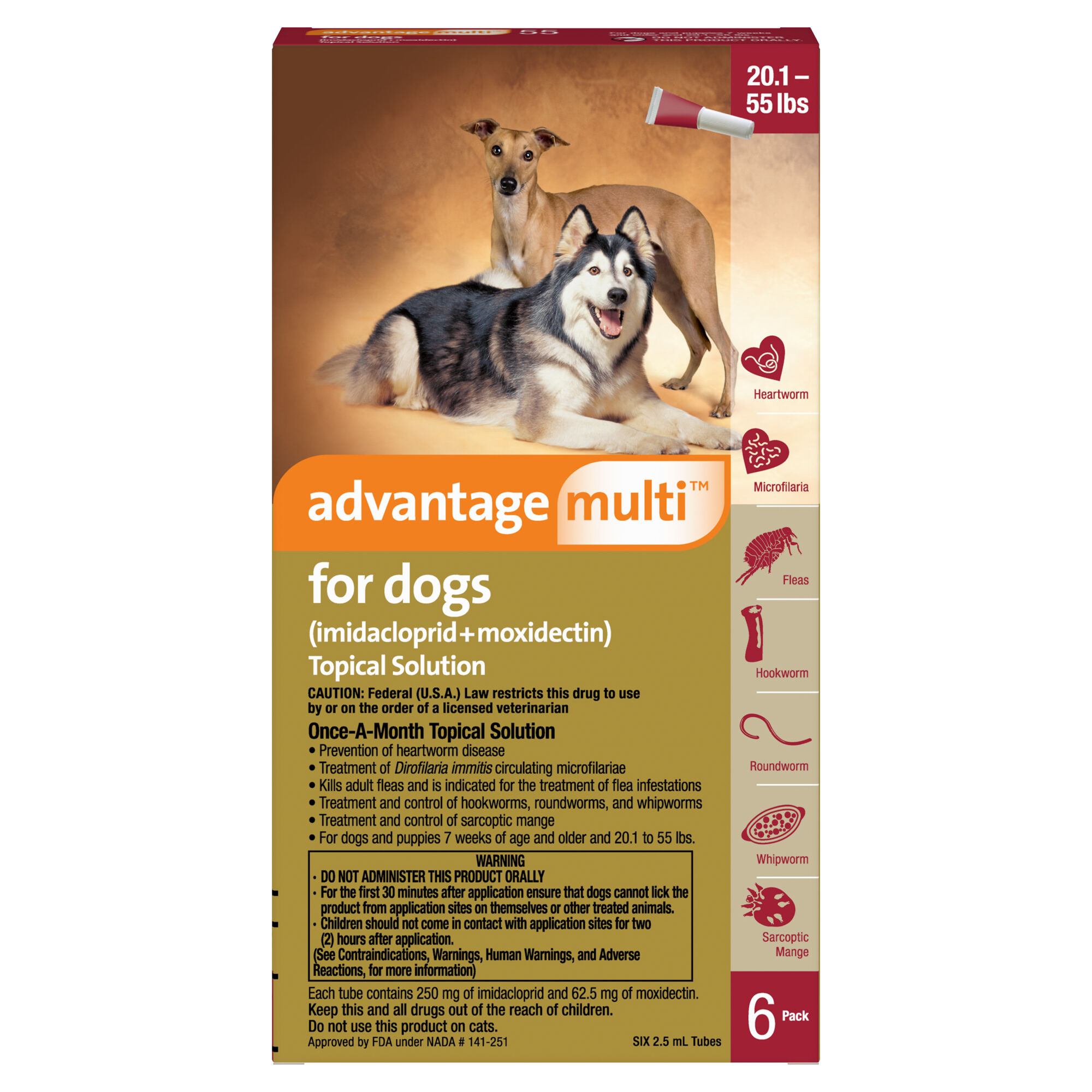 Advantage Multi 6pk Dogs 20-55 lbs product detail number 1.0