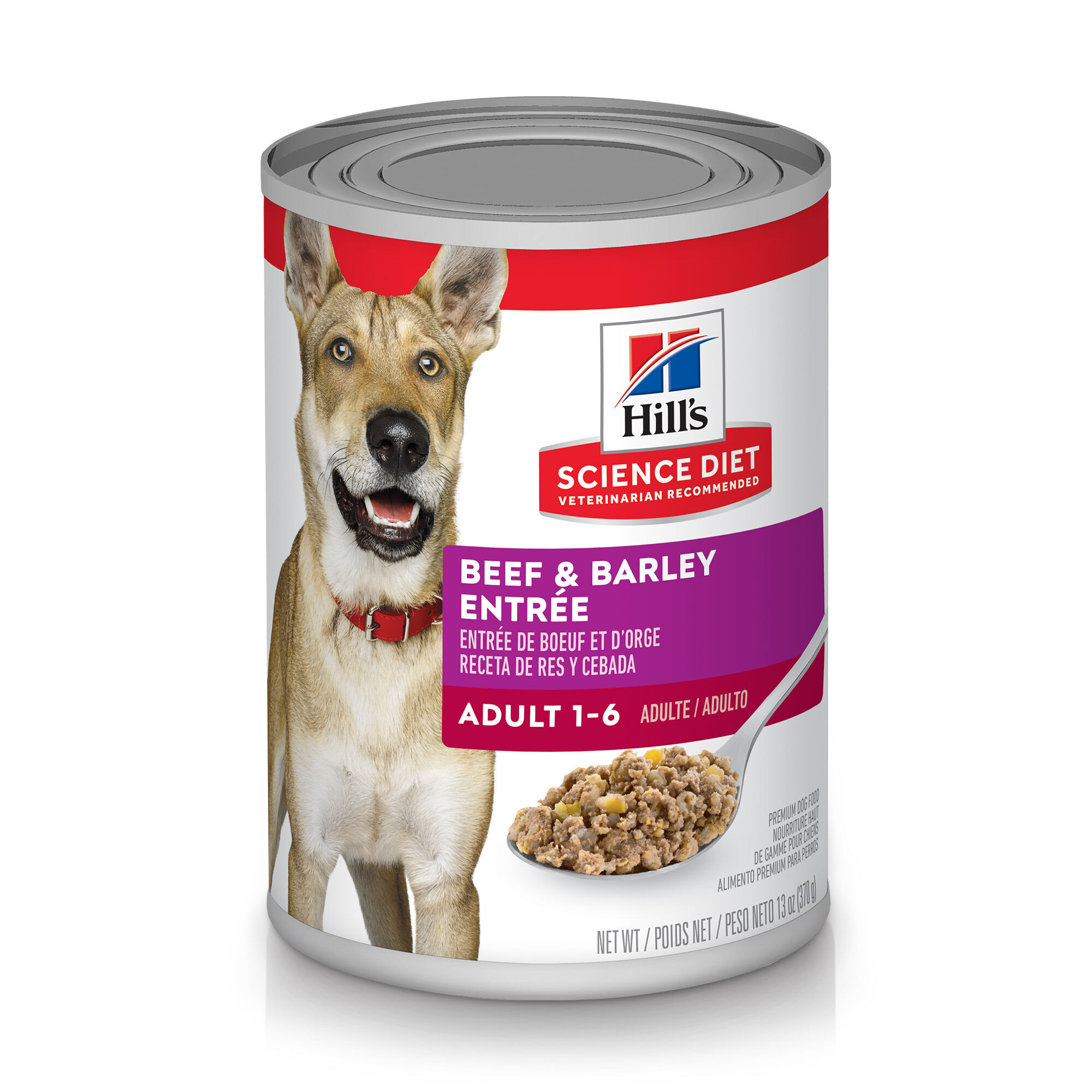 Hill's Science Diet Adult Beef & Barley Entree Wet Dog Food - 13 oz Cans - Case of 12 product detail number 1.0