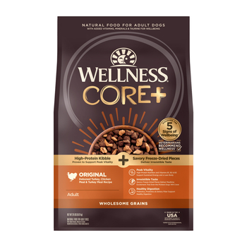 Wellness CORE+ Natural Grained Original Turkey & Chicken with Freeze Dried Turkey Dry Dog Food - 20 lb Bag-product-tile