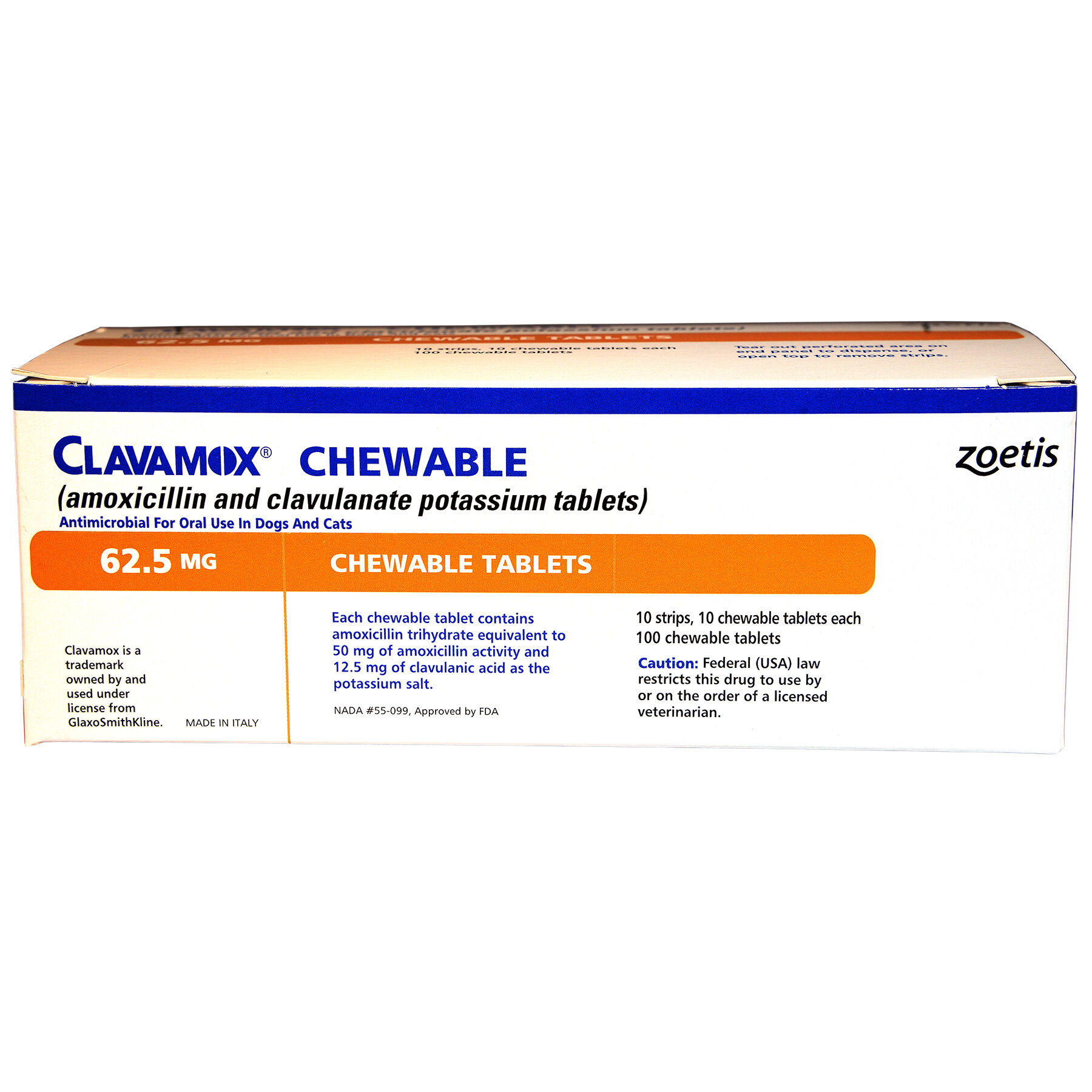 Clavamox 62.5 mg (sold per tablet) product detail number 1.0