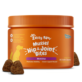 Zesty Paws Mussel Mobility Bites™ Chicken Flavored Soft Chew Hip & Joint Supplement for Dogs - 90 count-product-tile