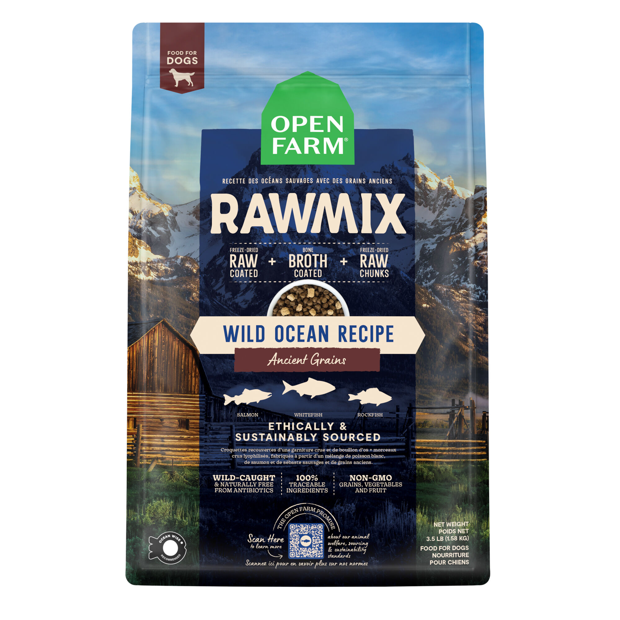 Open Farm RawMix Wild Ocean Recipe Ancient Grains Dry Dog Food 3.5 lb Bag product detail number 1.0