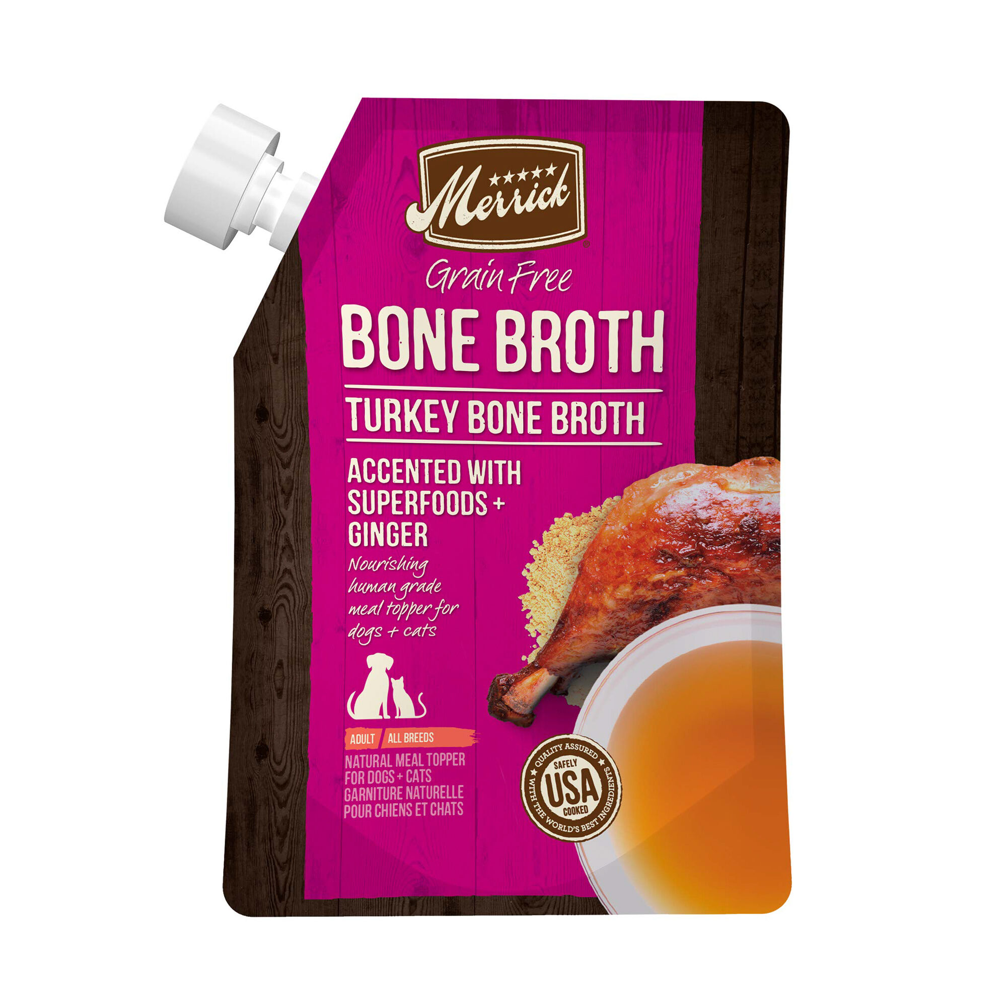 Merrick Grain Free Turkey Bone Broth Wet Dog Food Topper 16-oz product detail number 1.0