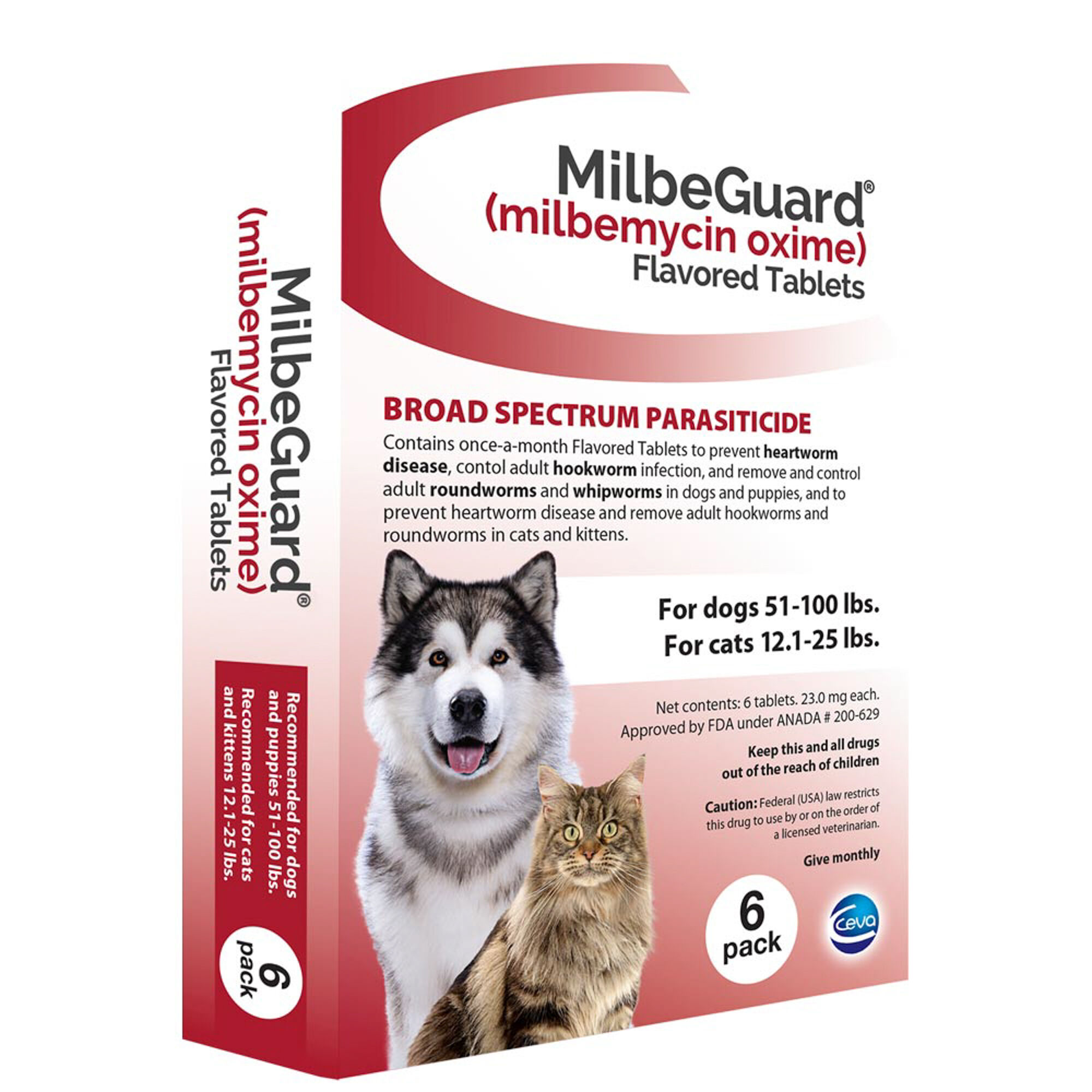 MilbeGuard - Generic to Interceptor 6 pk Extra Large Dogs 51-100 lbs or Cats 12.1-25 lbs product detail number 1.0