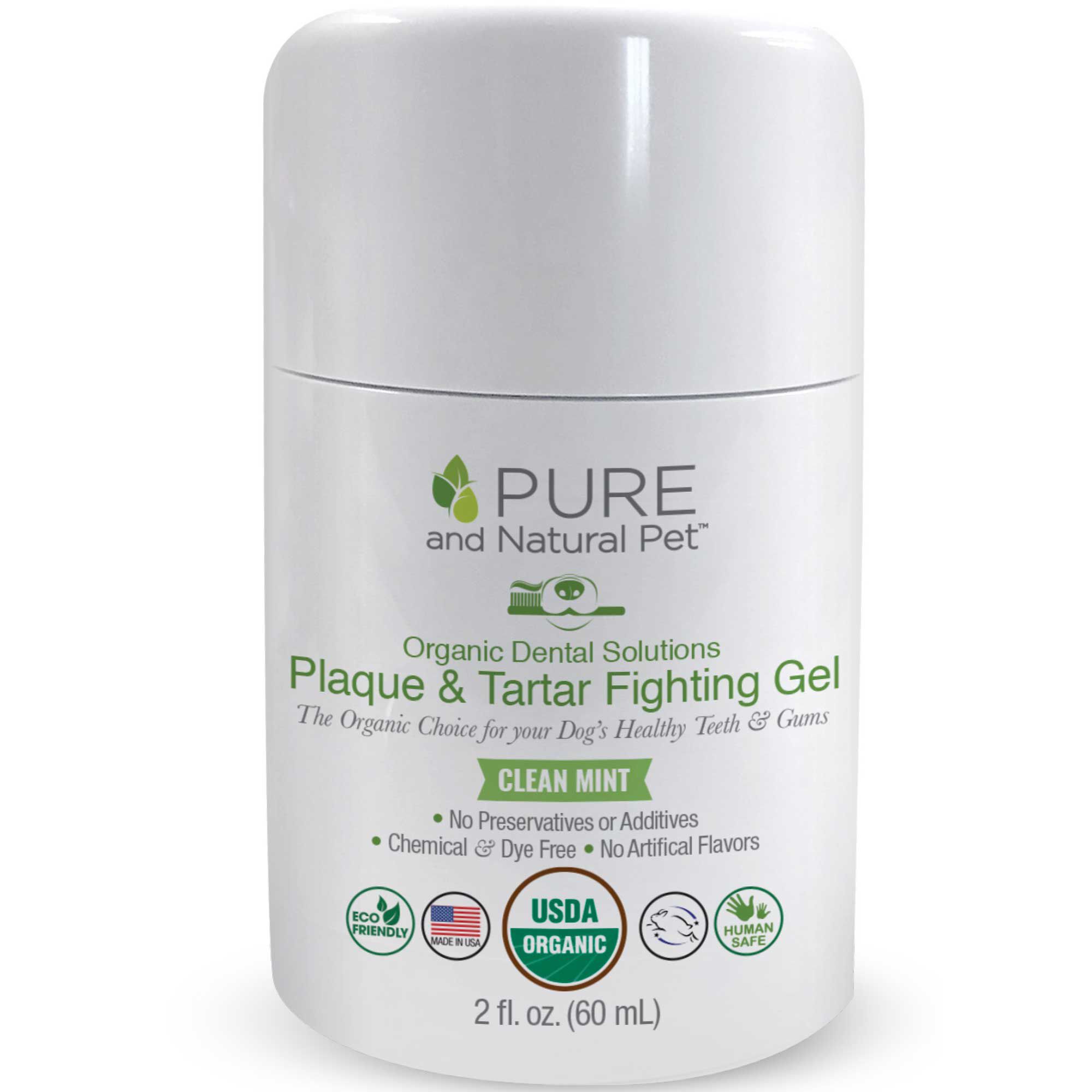 Pure and Natural Pet Organic Dental Solutions Plaque & Tartar Control Gel Clean Mint 2 oz product detail number 1.0