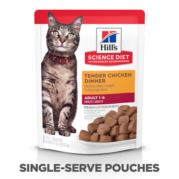 Hill's Science Diet Adult Tender Chicken Dinner Wet Cat Food Pouches - 2.8 oz Pouches - Pack of 24-product-tile