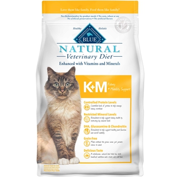 BLUE Natural Veterinary Diet K+M Kidney + Mobility Support Dry Cat Food 7 lbs-product-tile