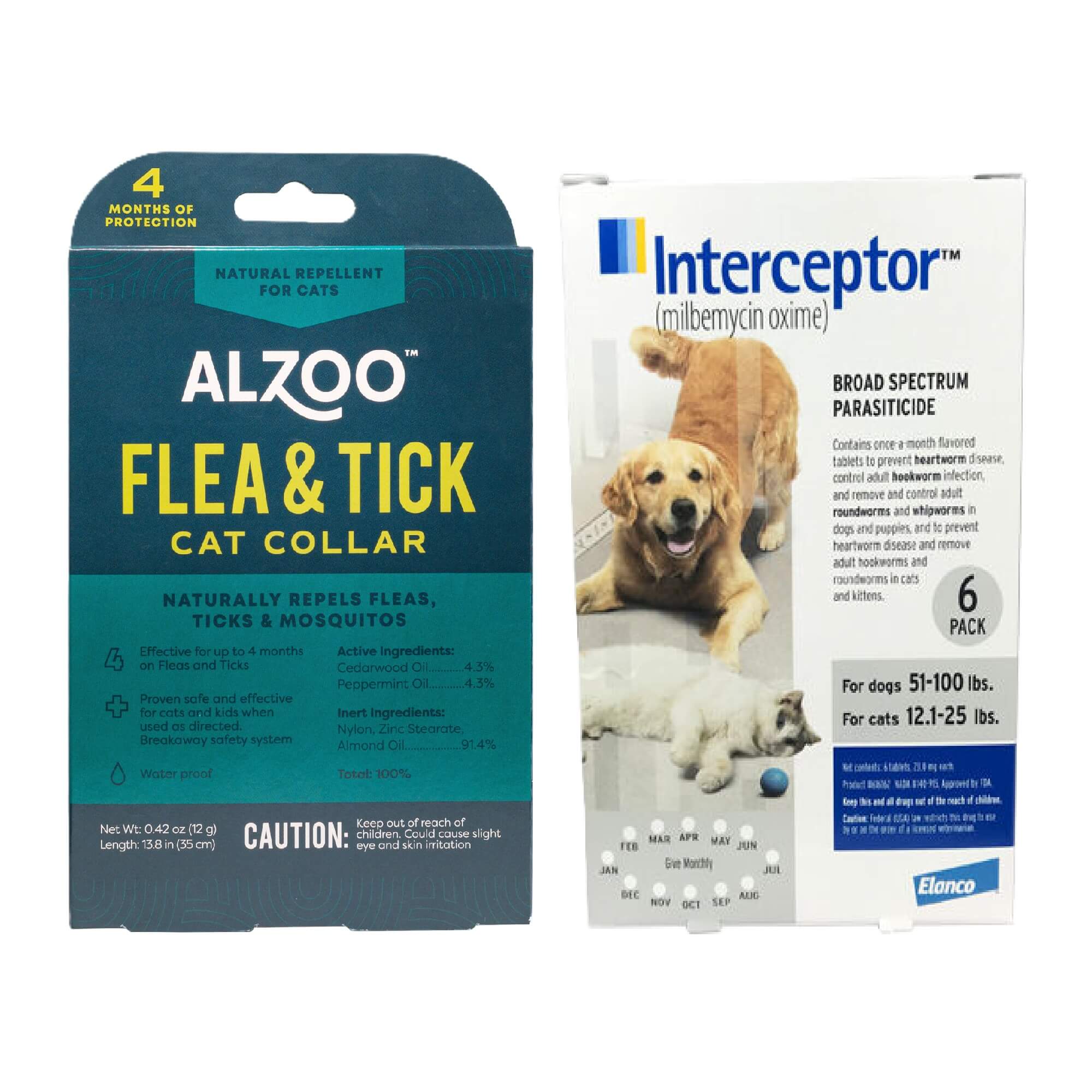 Bundle: Alzoo Plant Based Collar + Interceptor - Flea, Tick, & Heartworm Prevention Bundle for Cats-product-tile